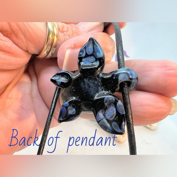 Handcrafted Sparkling Blues/Purples Sea Turtle Pendant - Picture 4 of 6